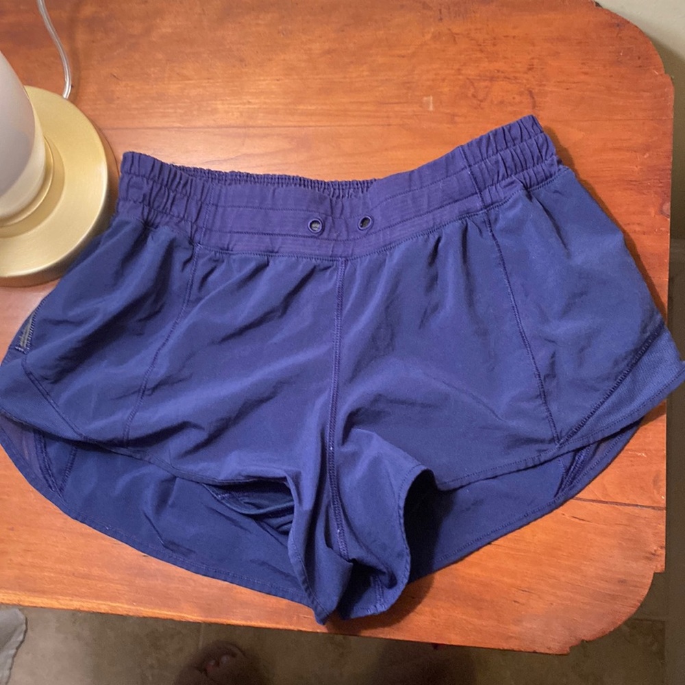Navy blue lululemon hotty hot shorts